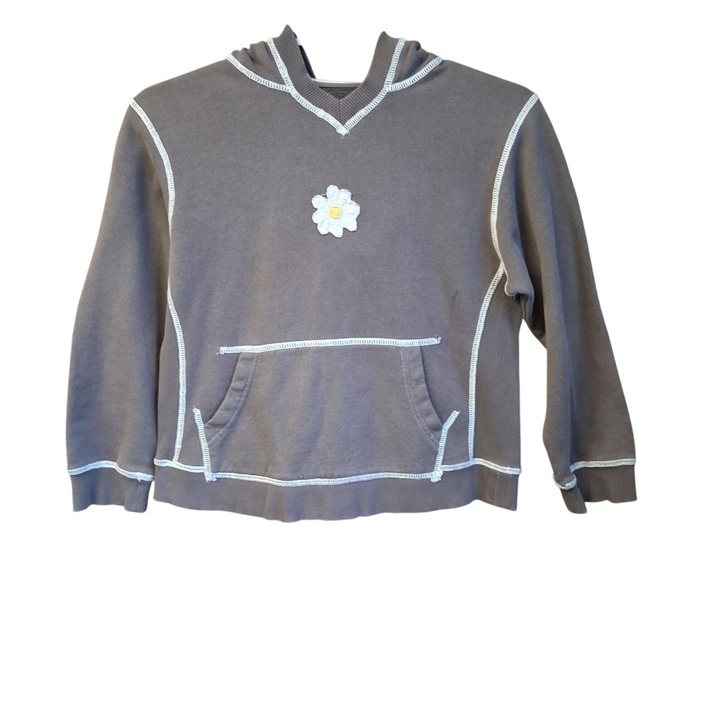 Life is Good Girls‎ Brown Hoodie Medium Daisy Pre-owned GUC